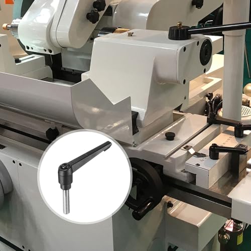 Image of uxcell Adjustable Clamping Lever Handle M10 x 40mm Metric 304 Stainless Steel Male Threaded Stud Hand Knobs Push Button Ratchet Rotating Screw Handles Bolts with Locking Lever Black