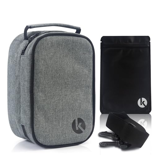 KIBAGA Travel Pill Organizer & Secure Medicine Storage Bag with Lock - Personal Container Box with Smell Control -Portable Water Proof Case for Vitamins, Supplements & First Aid