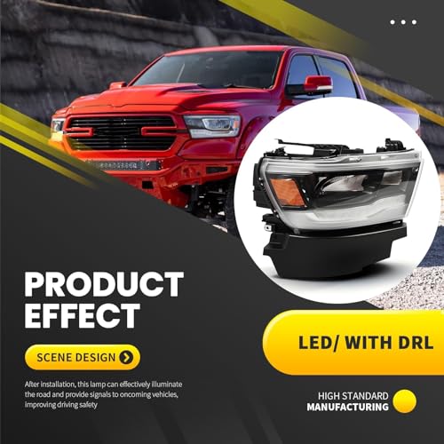 OsyphereX Pair Driver Passenger Side Headlight Assembly Compatible with 2019-2023 Ram 1500 w/DRL Front Left Right HeadLamp CH2502320 CH2502321 CH2503320 CH2503321 W/O Harness by OsyphereX - Image 5