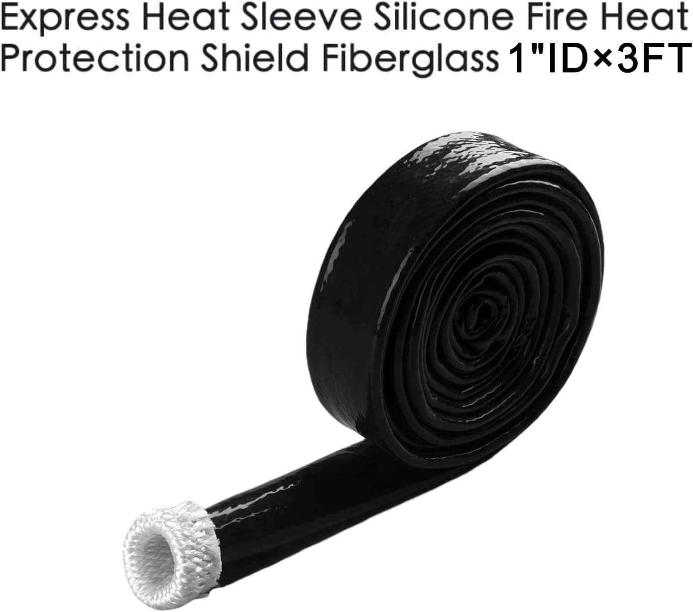 Amazon.com: Heat Shield Fire Sleeve Silicone Coated Fiberglass 1 ID x  3.3FT for Automotive Hose Lines Wiresu0026 Electrical Wiring (Black) :  Automotive