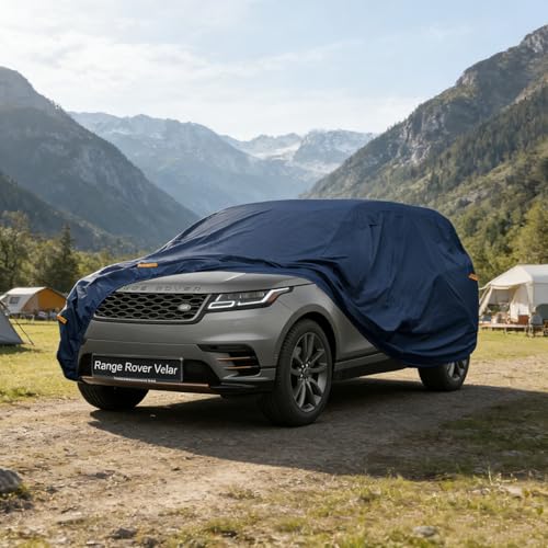 Image of Kaugung Custom Fit Car Cover for Land Rover Range Rover Velar, Heavy Duty SUV Cover Waterproof All Weather Outdoor Protection, Breathable Full Exterior Cover with Vent, Rain Sun Snow UV Proof