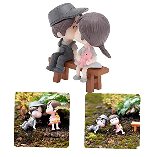 Naisidier Miniaturgarten Ornamente, 3 stücke Miniatur Paar Figuren Jungen Mädchen Kuss Ornamente Puppenhaus Szene… – Bild 8