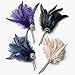 SWEETV 1920s Headpiece Flapper Headband, Rhinestone Pearl Feather Hair Band Great Gatsby Headpiece Accessoreis for Women,Champagne