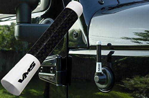Miniatura 2 de VMS Racing Blanco con fibra de carbono real negro 3 "pulgadas antena corta compatible con Jeep JK 07-20