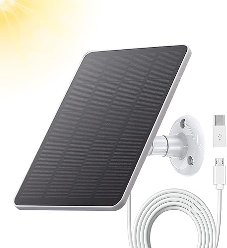 Panel solar compatible con WYZE Battery Cam Pro Cámara inalámbrica para exteriores, panel solar de 4 W 5 V con cable de carga micro USB de 10 pies