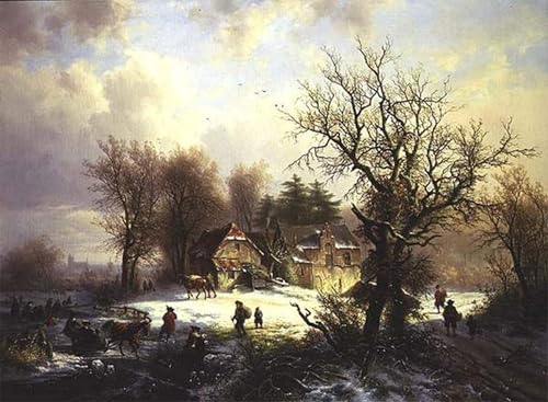 Paysage d'hiver peinture sur toile pour la chambre à coucher