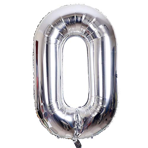 SMARCY Grand Chiffre 0 Ballons pour la Décoration d'anniversaire Argenté (zéro) Cover