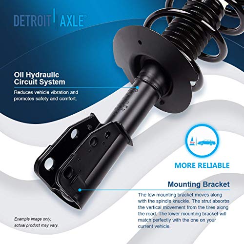 Image of Detroit Axle - 8pc Front End Suspension Kit for 99-05 Chevy Cavalier Pontiac Sunfire, 2 Lower Control Arms w /Ball Joints 2 Struts 2 Tie Rods 2 Sway Bars 1999 2000 2001 2002 2003 2004 2005 Replacement