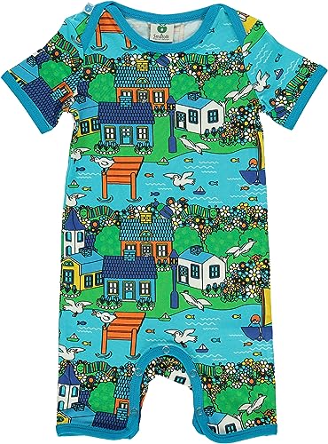 Body de verano Småfolk con estampado de paisaje y tejido transpirable elástico