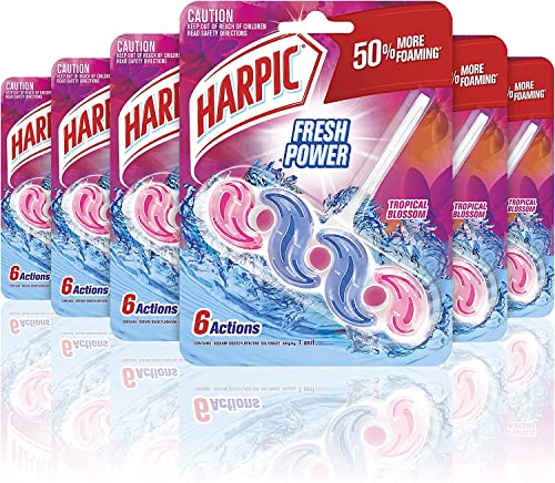 Harpic Fresh Power 6 Flush Cleaner, Tropical Blossom (Pack of 6)