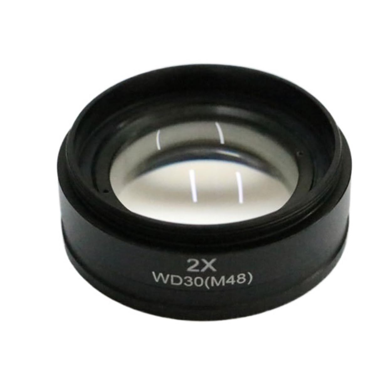 Microscope 0.5X 1X 1.5X 2X Barlow Auxiliary Microscope Lens Thread 48mm Mount Digital Stereo Microscope Lens(2X M48)