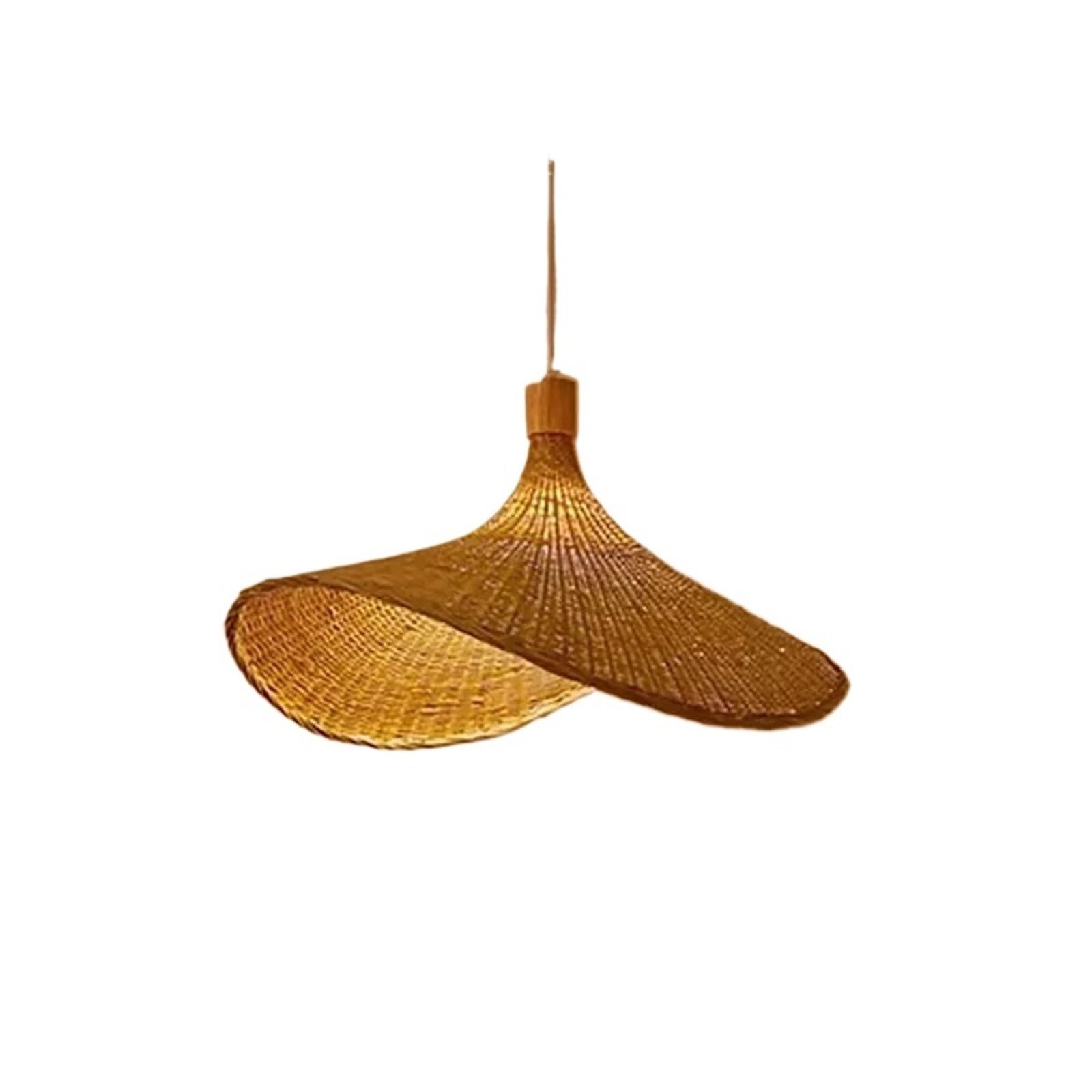 Rattan Lampshade Hand Woven Wicker lampshade Rattan Wicker Chandeliers Dining(D50CM)