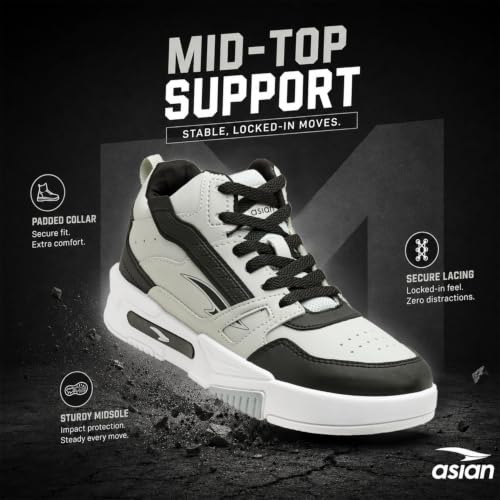 Image of ASIAN Men's MEXICO-11 Casual Sneaker Shoes with Synthetic Upper Lightweight Comfortable Mid Top Sneaker Shoes for Men's & Boy's