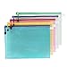 Produktbild Wskderliner Mesh Dokumenten Tasche A3 Transparent Reißverschluss Dokumententasche Zip Farbig Plastik Zipper Bag Packung von 10