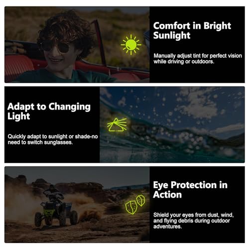Adjustable Tint Polarized Sunglasses – Round Multi-Gear Sunlight Control Glasses for Men & Women3
