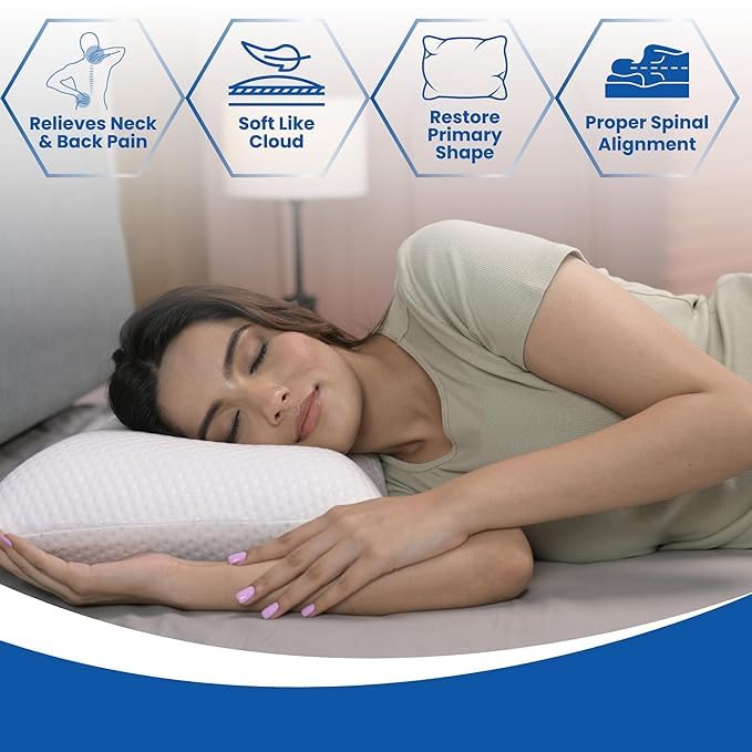Image of Araami Pillow Ultimate Sleep Pillow, Orthopedic Grade Gel Memory Foam for Neck & Shoulder Pain Relief, Includes Bamboo Pillow Cover- Queen Size (20 X 13.5 X 4 INCH)