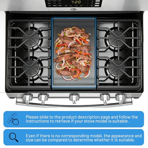 Image of Non-Stick Griddle Replacement for GE Appliance Stove Cooktop,Aluminum | WB31X24738 Griddle Pan | 9 x 19.5 inch Fit for GE Stove Top Center Burner | Easy to Clean & Dishwasher Safe