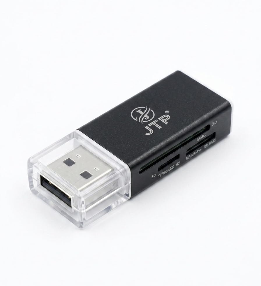 4-in-1 Multi-Card Reader, USB 2.0, High Speed Memory Card Reader, Portable-image-22