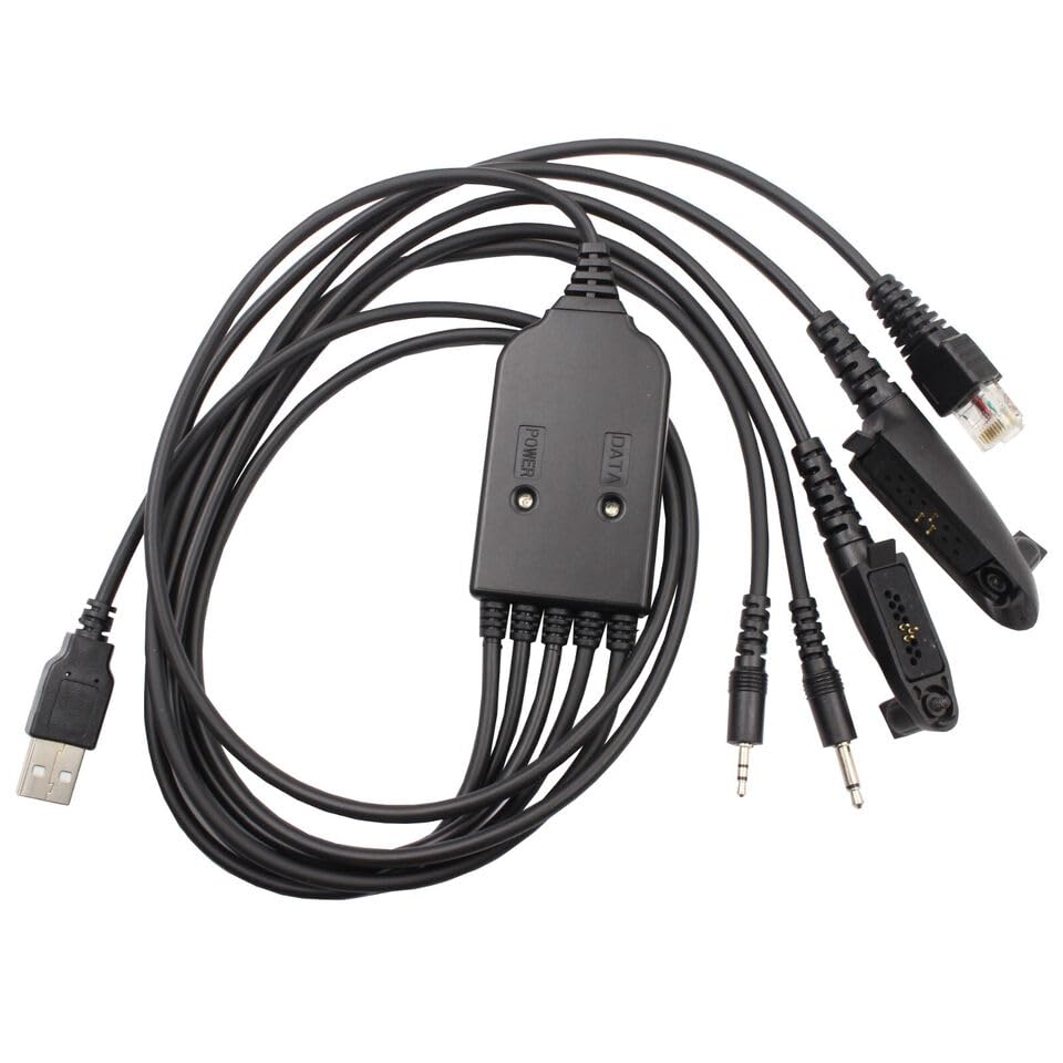 Close-up of the dreeong 5-in-1 FTDI USB Programming Cable's central unit and connectors