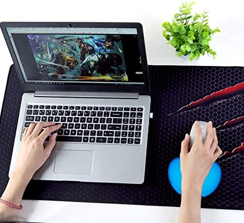 Hioph Silicone Gel Wrist Rest for Mouse, Soft Cool Gel Wrist Rest Cushion, Palm Wrist Mouse Pad, Wrist Support Mat for Laptop Computer, Heart-Shaped Clear Ergonomic Gel Wrist Support Blue