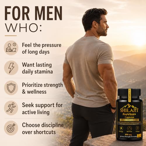 Image of Shilajit Pro Vital+ Capsules for MEN | Supports Stamina & Performance | 100% Pure Shilajeet | With 6 Powerful Herbs (includes Ashwagandha, Gokshura, Safed Musli) | Contains Essential Vitamins & Minerals | Extra Strength 800 mg Formula | 60 Capsules (1 month supply)