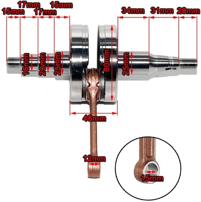 Motorcycle Engine Crankshaft Fit For PW80 BW80 1983-06