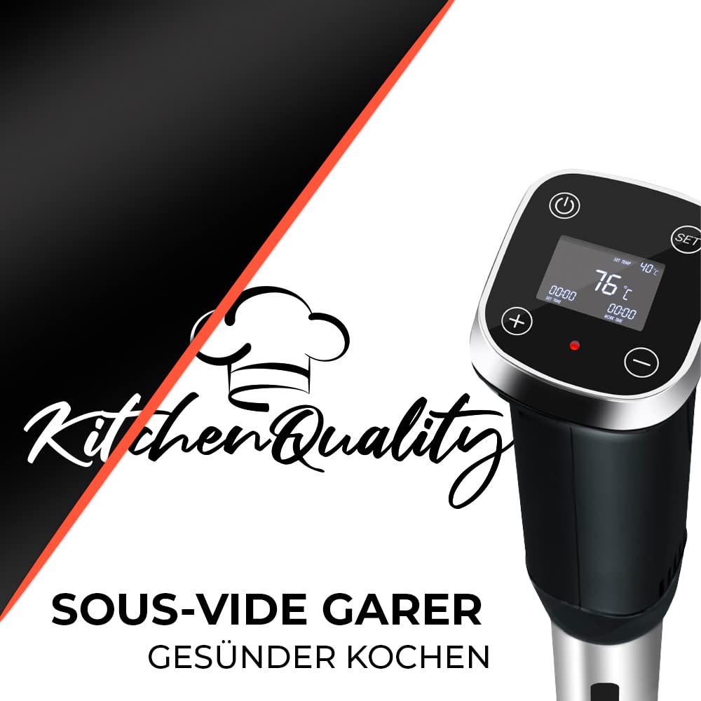 Sous Vide Garer | Präzises Garen im Vakuum | 1300 Watt | IPX7 Wasserdicht | Touch Display & Timer Funktion | Inkl. Vakuumbeutel für Profi-Gourmetergebnisse | 1300 Timer Funktion präzises Garen im Vakuum inkl Vakuumbeutel für Profi-Gourmetergebnisse Stick