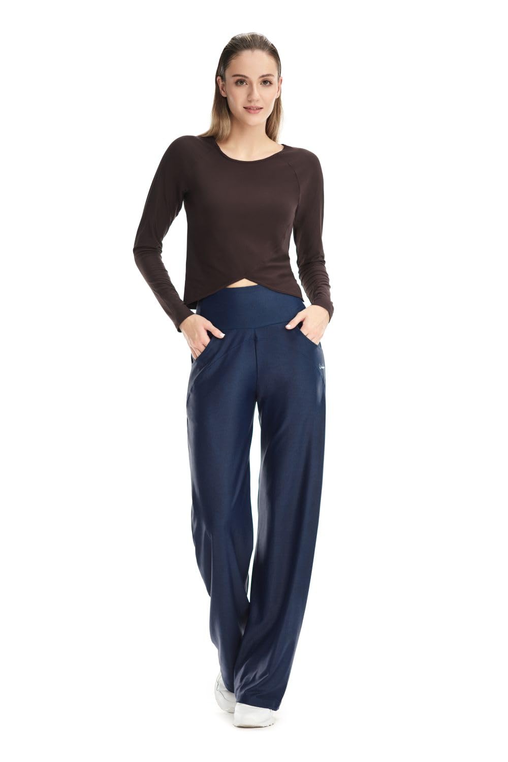 WINSHAPE Damen Trainingshose Functional Comfort Wide Leg Pants Cul105c “high Waist” im Jeans Print
