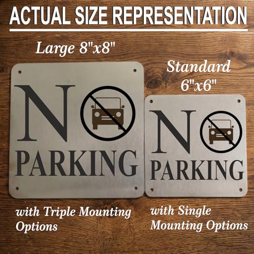 Image of No parking Sign, 8x8 Inch, Triple mount, Durable Steel
