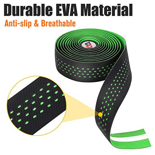 WESTGIRL Road Bike Handlebar Tape, EVA Non-Slip Soft Bicycle Bar Tape with End Plugs, Durable & Shock-Absorbing Cycling Handle Warps - 2 Rolls