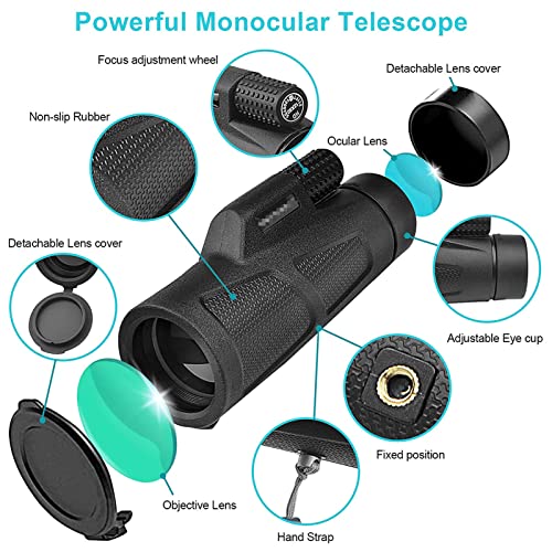 Telescopio monocular compacto retráctil con clip para celular miniatura 2