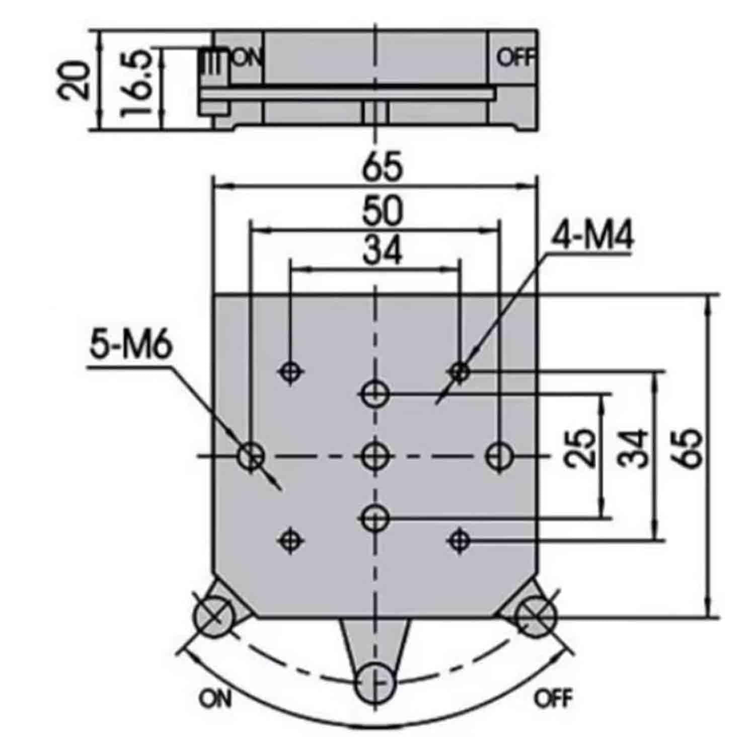 Soporte Óptico con Base Magnética Gradual, Fuerza Magnética Ajustable De Forma Continua De 0 A 23 Kg, con Orificios Roscados M6, para Mesas Ópticas Y Soportes para Comparadores De Cuadrante.