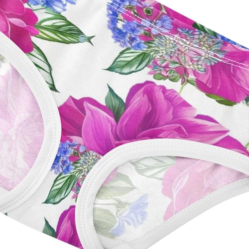 Girls Underwear Toddlers 2t Cotton Cute Panties Girl Flower Briefs Underpants Purple Pink Floral White4