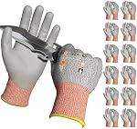 12 Pairs ANSI A5 Cut Resistant Work Gloves, Cut Proof Gloves with PU Coating,CR3088