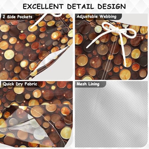 Pigsaly Boys Swim Trunks Chocolate Brown Caramel Gradient Flashing Glitter Boys Board Shorts Swimsuit Swimwear 3T3