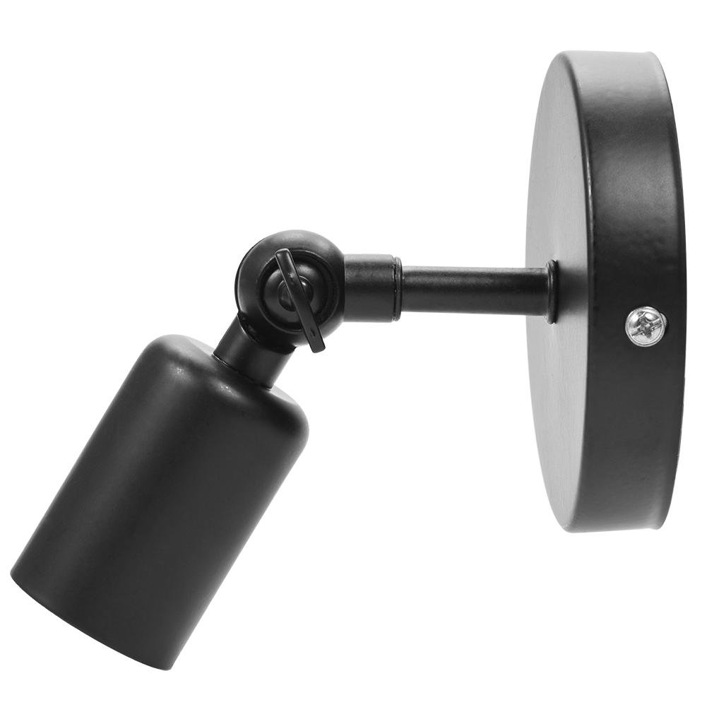 Oumij Corridor Lamp Holder Retro Style Wall Light Stand Wall Sconce Holder for Bar/Coffee Shop Corridor Lamp with E27 Light Socket(Bulb Not Included)(Black)