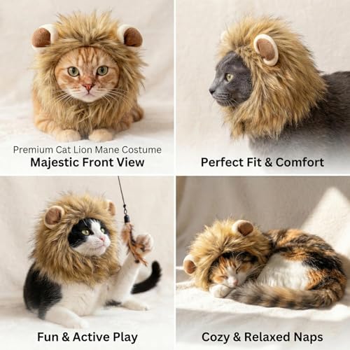 Disfraz para perro y gato melena de león talla L miniatura 5