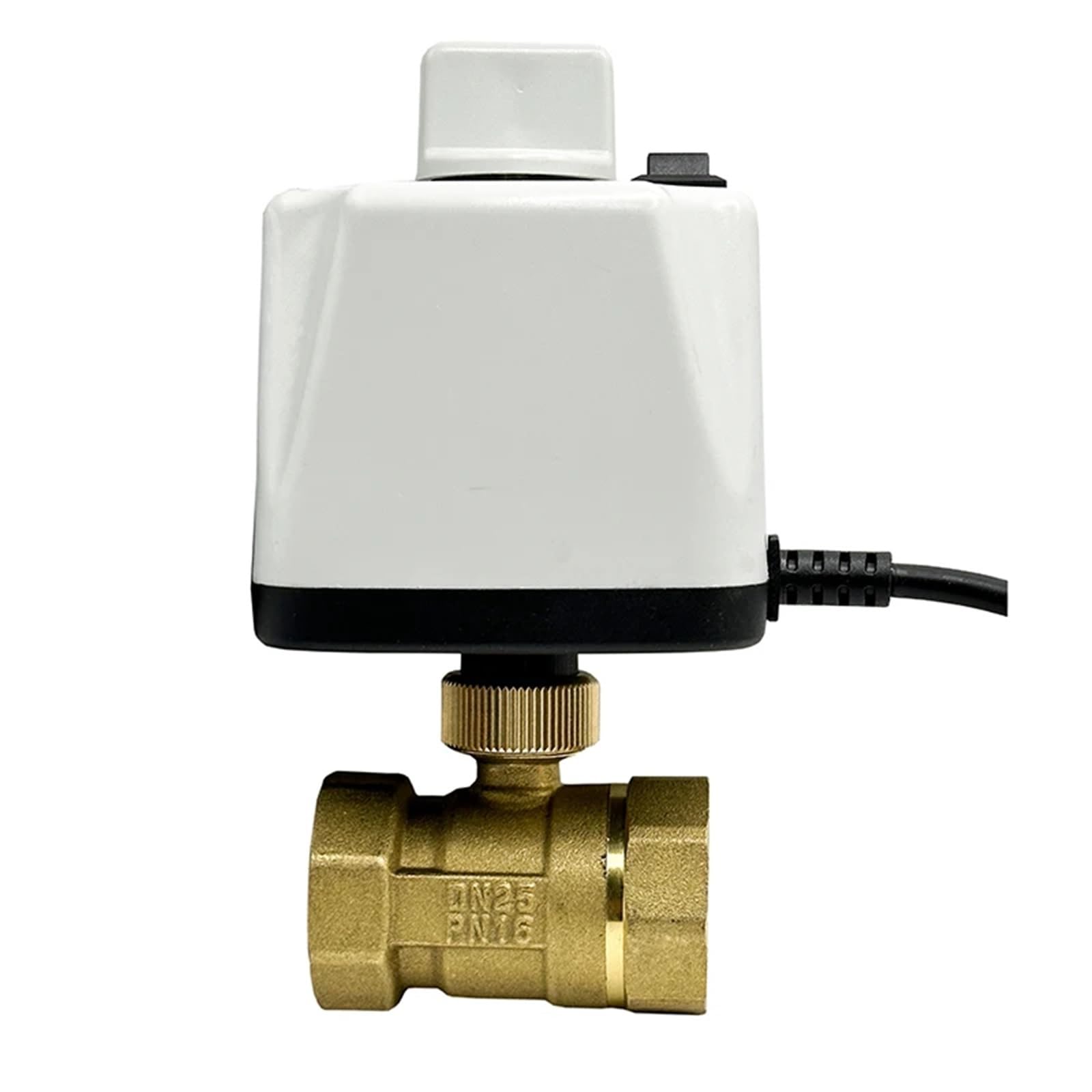 KKCZOFMJ 1" Brass Normally Closed/Open Motorized Ball Valve 220V 12V 24V 2-Wire Brass Electric Ball Valve with Manual Switch(Normally Open,12VDC)