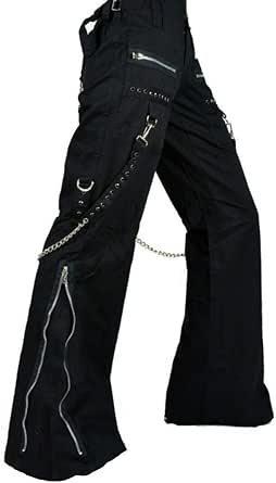 Vrouwen Y2k Broek Goth Punk Emo Baggy Bell Bottom Jeans Y2k Brede Pijpen Harajuku Grunge Broek Hip Hop Kleding, Zwart-e, S