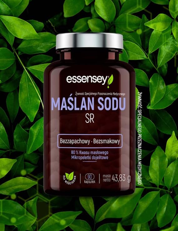 ESSENSEY MAŚLAN SODU SR 80% Kwas Masłowy Zdrowe Jelita Trawienie Stany Zapalne IBS [ 90 kapsułek ]