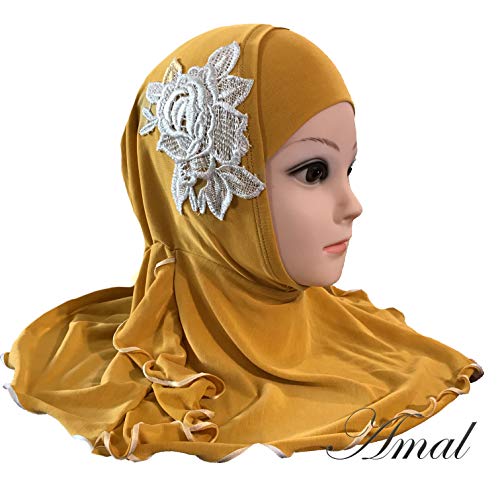 AMAL❤️Children Girls Kid Muslim Hijab Islamic Scarf Headwear For 2-12 Years Cotton USA3
