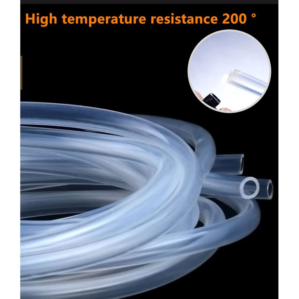 Manguera de goma, tubo de plástico, tubo de silicona transparente de grado alimenticio de 5 m, diámetro exterior de 4, 5, 6, 8, 10 y 12 mm, manguera flexible for leche y cerveza, gel de sílice (1 unid