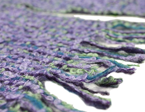 Mucros Weavers Irish Scarf Mohair & Viscose 8” x 70” Purple & Teal Made in Ireland3