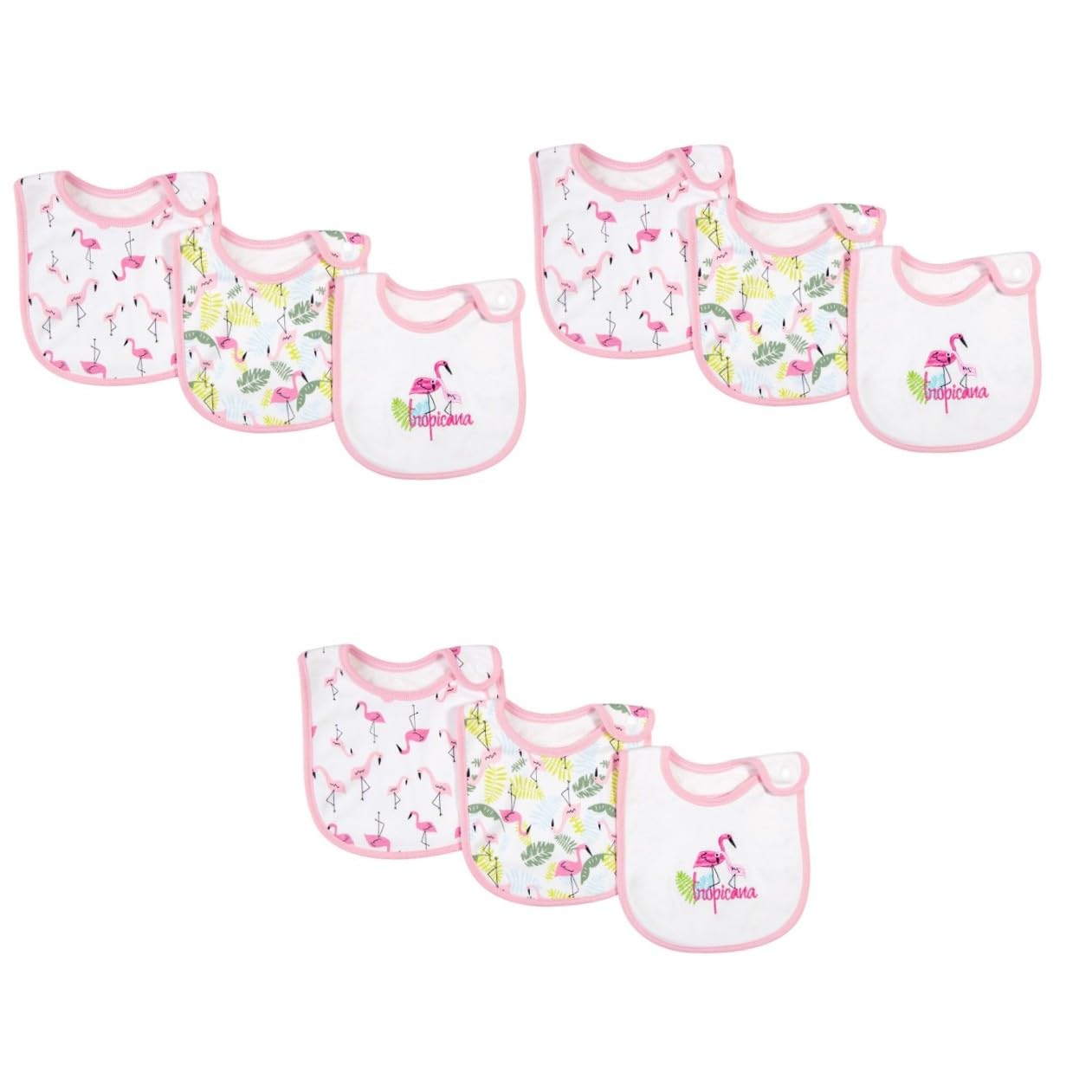 ibasenice 9piezas Baberos De Algodón Impermeables Para Bebés De Diseño De Flamenco Toallas De Saliva Para Alimentación y Protección De Ropa Recién Nacidos