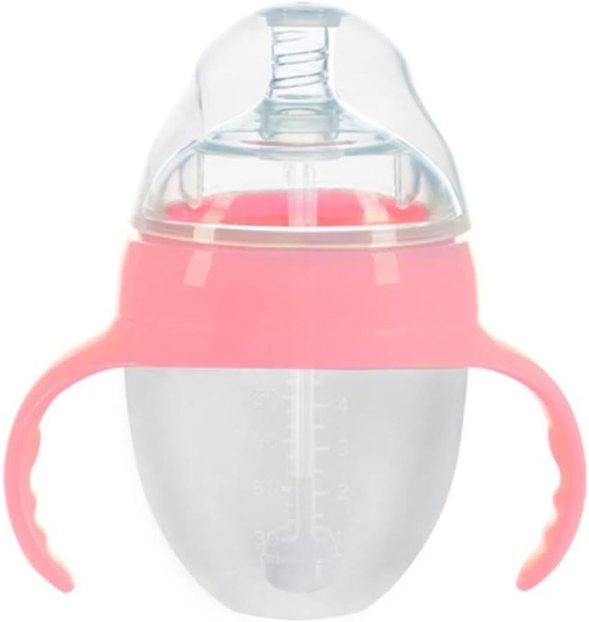 Feeding Bottle BPA Free baby feeding bottle Safe silicone Infant Juice Milk Water Feeding Bottle cup 3 size baby milk bottle R4 (Pink, 150ML)