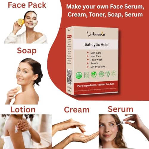 Image of Salicylic Acid Powder 200gm for Making Beauty Cream, Facewash, Cleanser, Lotions, Gel, Body Wash (D.I.Y Ingredient) - 100gmX2