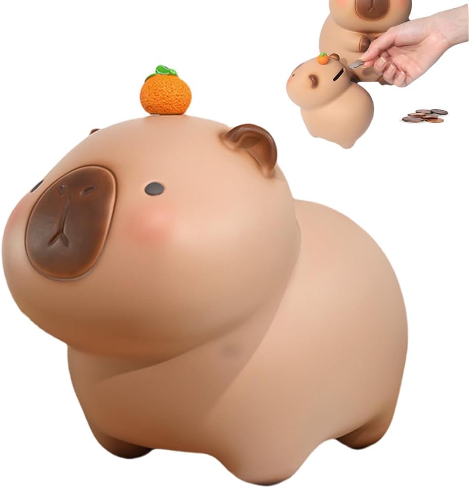 Capybara Piggy Bank, Capybara Coin Bank Piggy Bank, Creative Cute Cartoon Capybara Storage Money Box, Capybara Money Coin Bank for Boys and Girls, Great Gifts for Christmas Birthday (Duck, L), Large