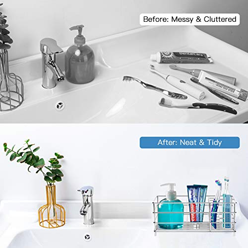 Toothbrush Holder, High Capacity Stainless Steel Toothbrush Holder With 7 Slots, Rust And Slip Resistant, Durable Bathroom Accessories Organizer, Airy And Keep Clean For Electric Toothbrush Toothpaste #TOP4