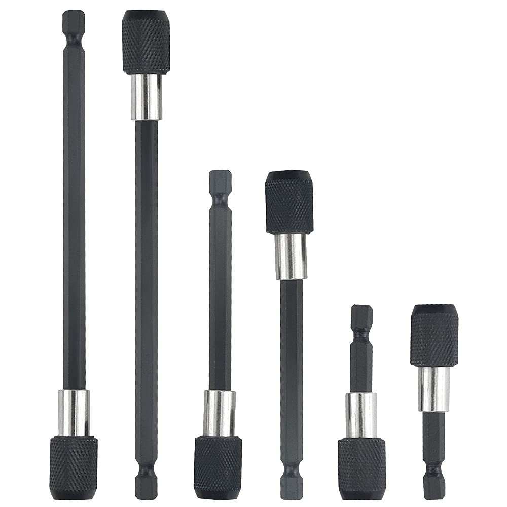 XINGYHENG 6Pcs 2Set 1/4 Inch Hex Shank Magnetic Screwdriver Bit Quick Release Bar Socket Magnetic Extension Chuck Adapter 60mm/ 100mm/ 150mm for
