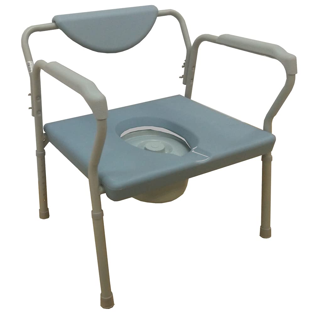 NRS Healthcare Height Adjustable Extra Wide Commode - Large - Grey